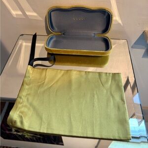 Gucci yellow/greenish velvet sunglasses case